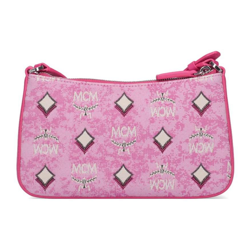 New MCM Aren Fabric With Leather Shoulder Bag, Crossbody Bag, Shoulder Bag Small Women's Pink MWSCATA01PK001
