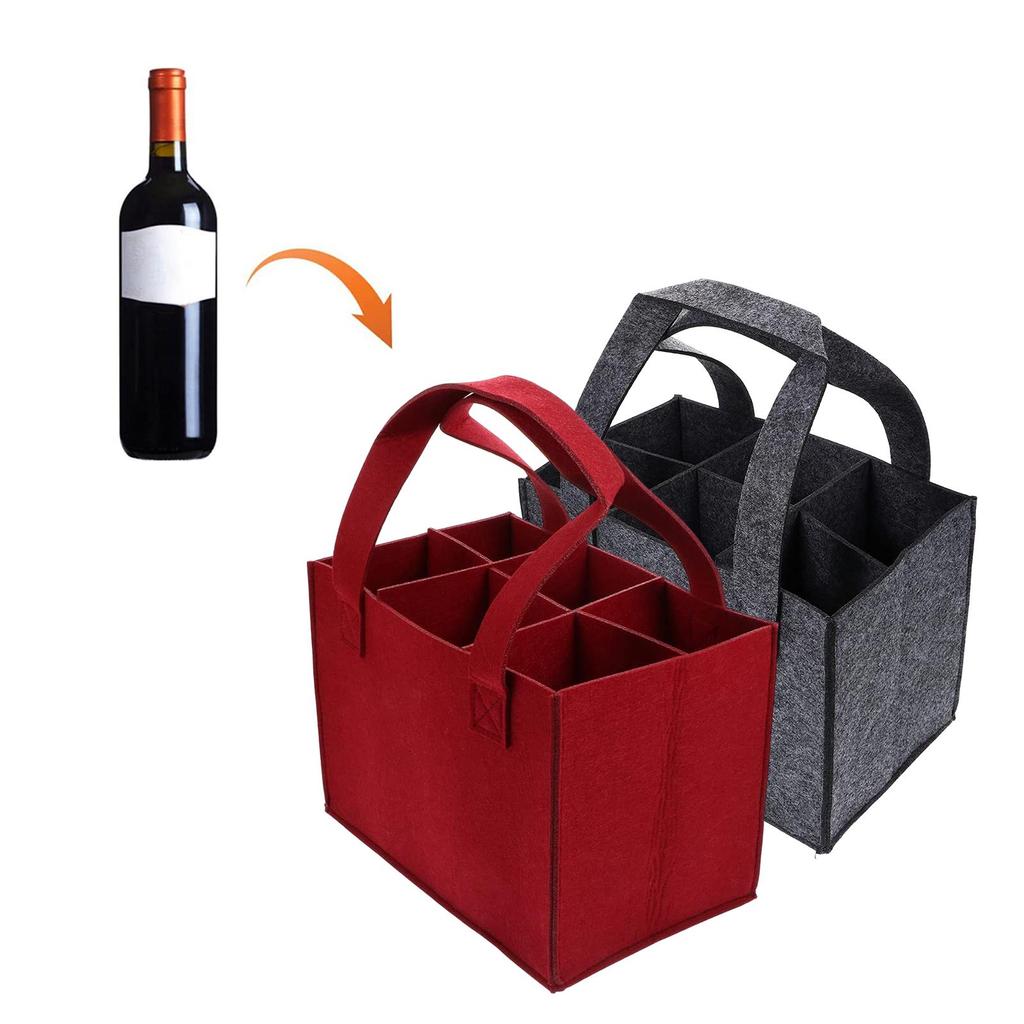 6 Bottles Christmas with Handle Bag Organizer Handbag Wine Carrier for Wine