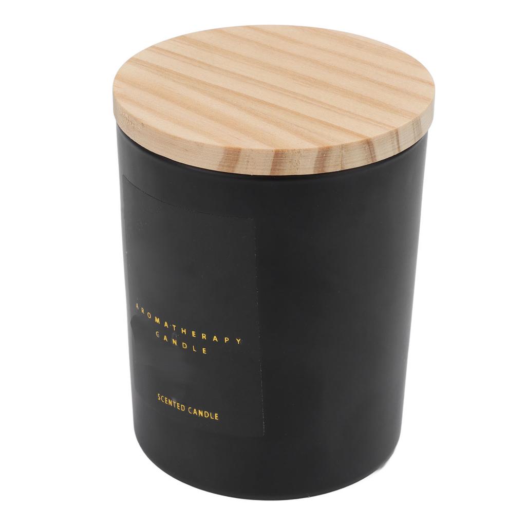 Duftkerze, angenehmer Duft, rauchfrei, mattierte Tasse, Duftkerze mit Holzabdeckung für