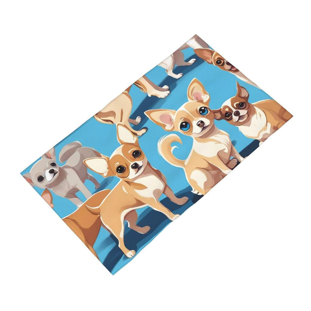 A pack of Chihuahuas, basic blue color Soft Face Towel Quick Dry Pool Bath Cotton Towels Absorbent