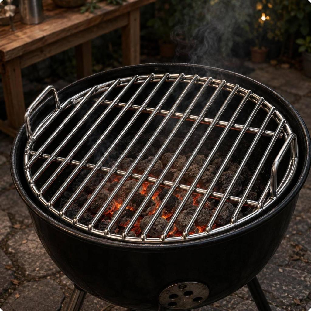 Rejilla de Acero Inoxidable para Parrilla de Barras Rectas Acabado Pulido Circular