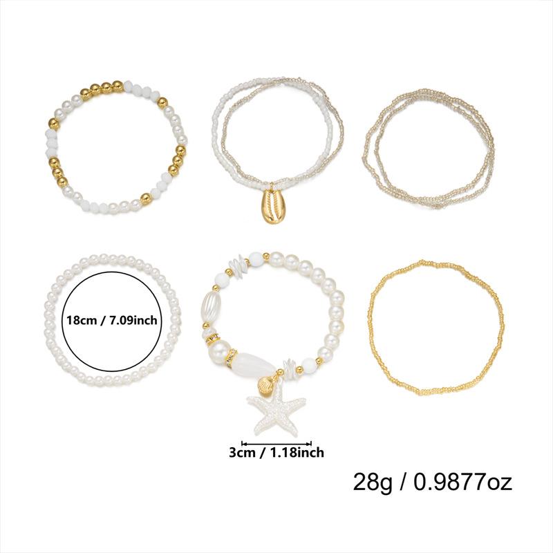 

Женский богемный пляжный браслет Морская звезда Ракушка Черепаха С бусинами Ручная работа Собираемый в браслет Летний отпуск Модная цепочка на руку 3