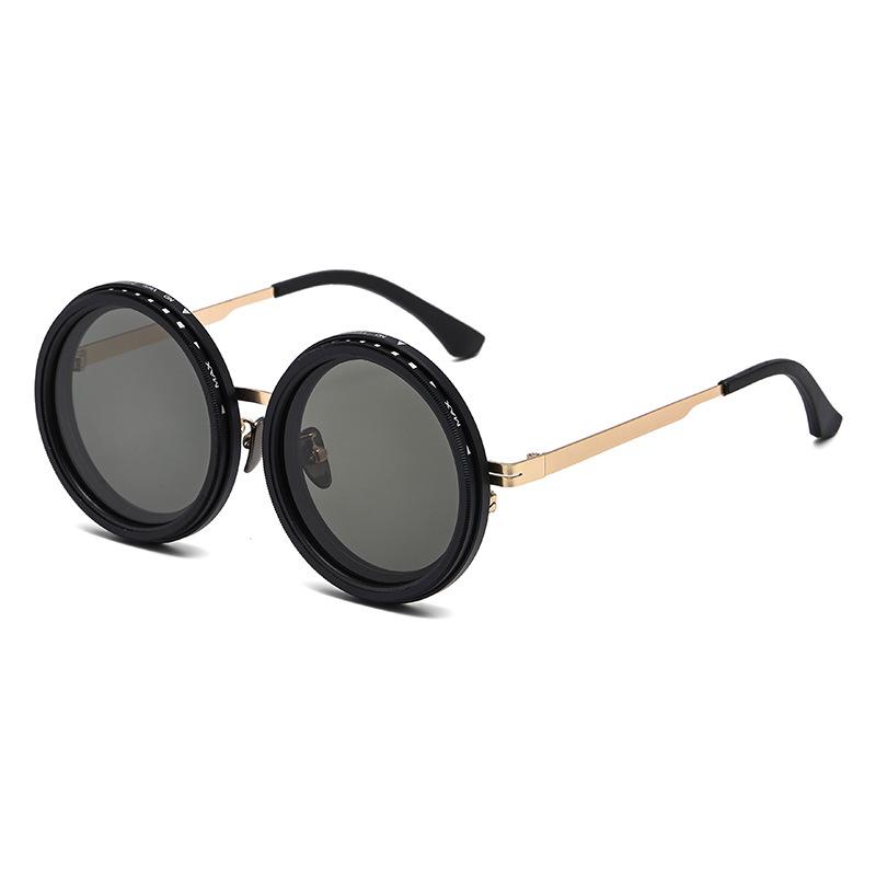 Vintage Round Steampunk Polarized Sunglasses For Men Women Outdoor Sport Shades -Level Adjustable Dimming Sun Glasses Uv400