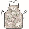1pc Rabbit, Squirrel, and Floral Pattern Apron, Gift for Friends, Ideal Home Companion, Essential for Kitchen Baking, Suitable for Indoor and Outdoor