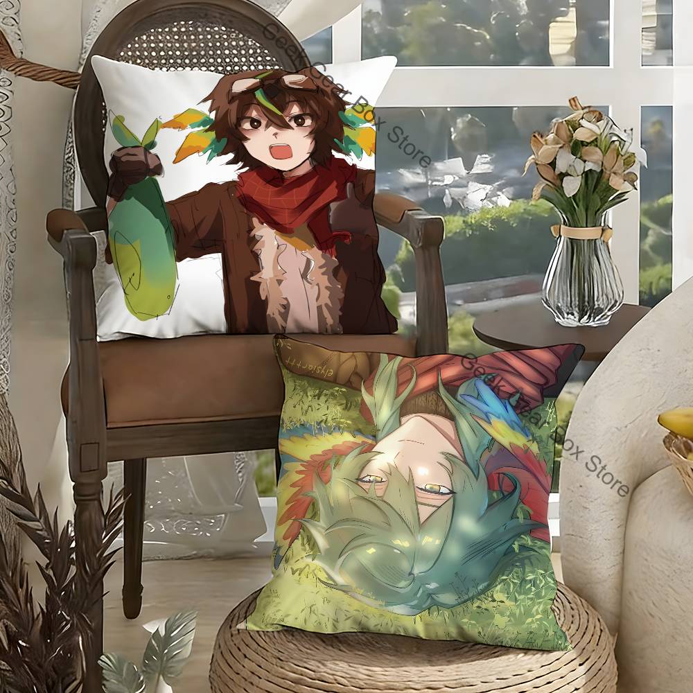 P-Parrotx2 Anime Celebrity Merchandise All-Match Printed Pillow Case Sofa Car Office Room Decoration Protector