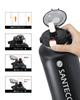 SANTECO Vacuum Insulated Water Large Keeps Drinks Cold or Includes Compatible with Direct Drinking Sports Stylish Stainless Steel Dark Black Bottle,