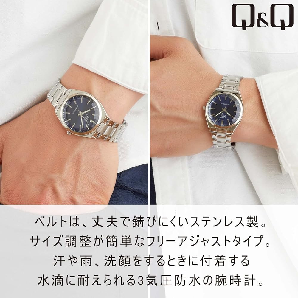 [Citizen Q&Q] Watch Analog Waterproof Metal Band QB78-212 Mens Navy