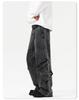 XXBRO Men's High-Street Retro Stitching Wasteland Wide-Leg Pants Jeans