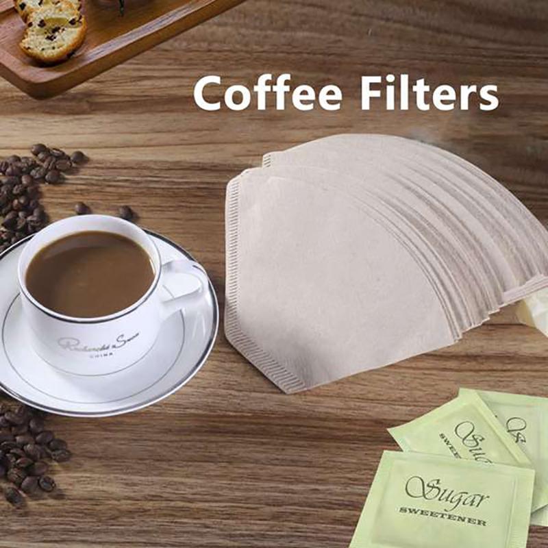 4-Kegel-Kaffeefilter, ungebleichtes Naturpapier, kein Ausblasen, Einwegfilter für Pour-Over- und Filterkaffeemaschinen, 200 Stück