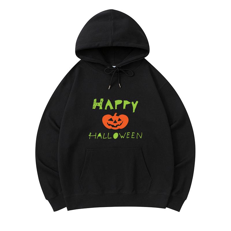 

300 GSM Men s Healthy Cotton Hoodies Happy Halloween Jack O Lantern Print Premium Cotton Sweatshirt