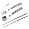 Compact Portable Cutleries Set Reusable Stainless Steel Spoon Fork Chopstick  School Use