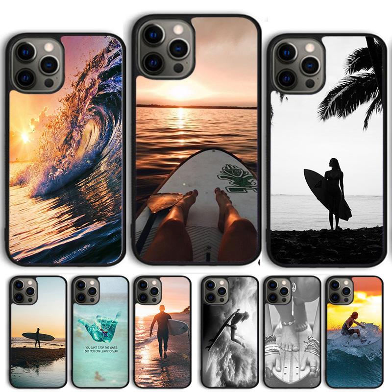 Summer beach surfboard surfing Phone Case For iPhone 17 Air 14 15 16 16e 13 12 Max Cover For iPhone 17 Air 14 11 Pro Max Plus