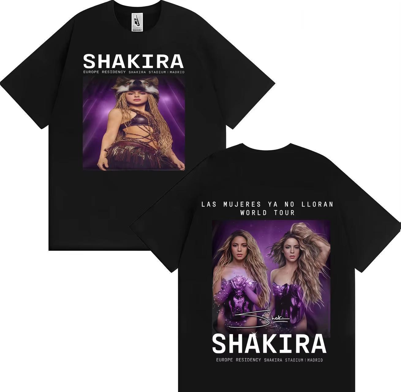 

Singer Shakira Las Mujeres Ya No Lloran Double Sided Print 2026 Tshirts Unisexs Fashion Tee Retro pure cotton Comfort Tee Shirts S