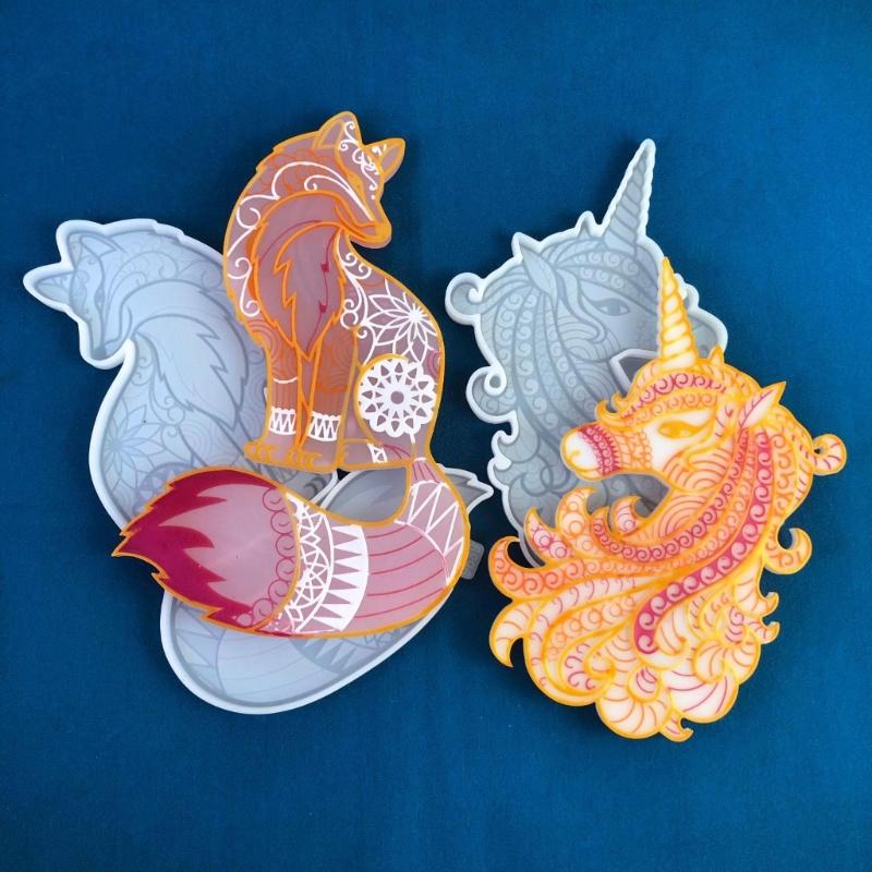 Exquisite Silikonform Langlebige Harzgussformen Leicht zu Reinigen DIY Bastelformen Geeignet für Einzigartige Wanddekorationen