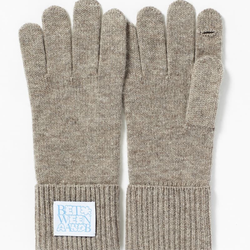 Between A and B Bubble Label Cashmere Wool Blended Gloves_4 Colors