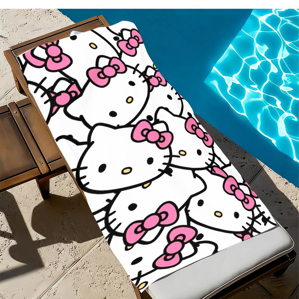 1pc Hello Kitty Beach Towel Microfiber Quick Dry Soft Lightweight Unisex for Swimming Camping Surfing Yoga Travel Outdoor