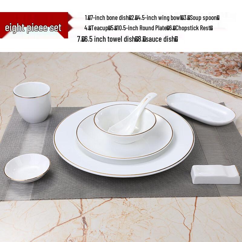 Elegant Handmade Ceramic Gold-Line Dinnerware Set