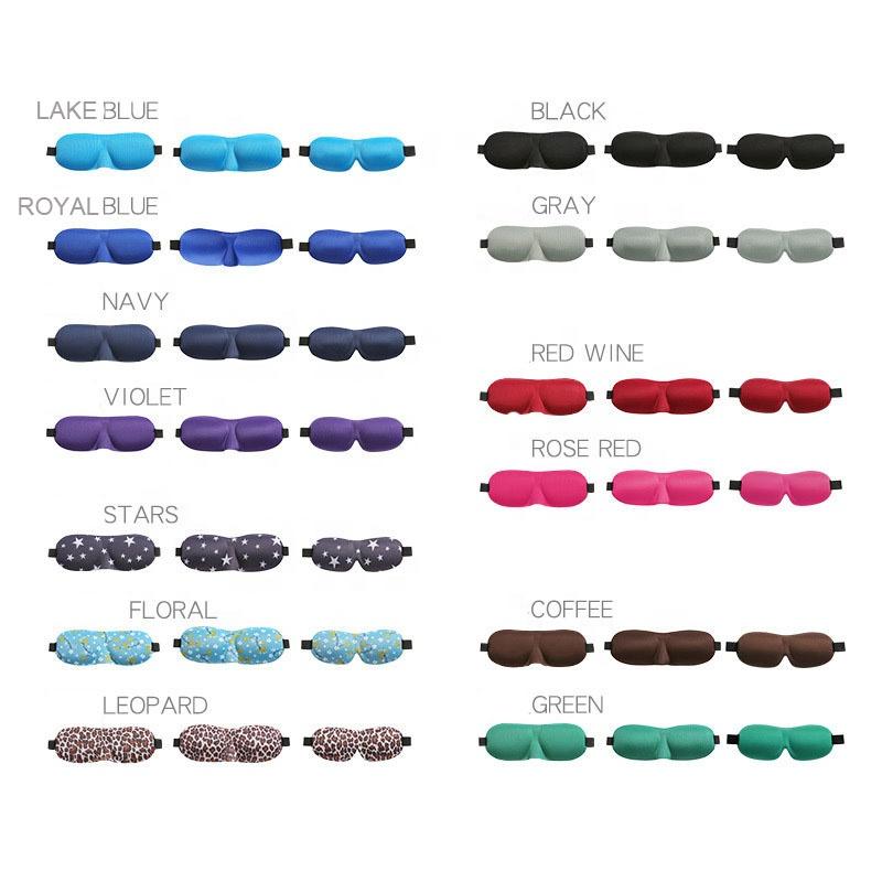 Custom Logo Comfortable Breathable 3D Contoured Foam Eyemask 100% Blackout Eye Mask for Sleeping with Adjustable Strap
