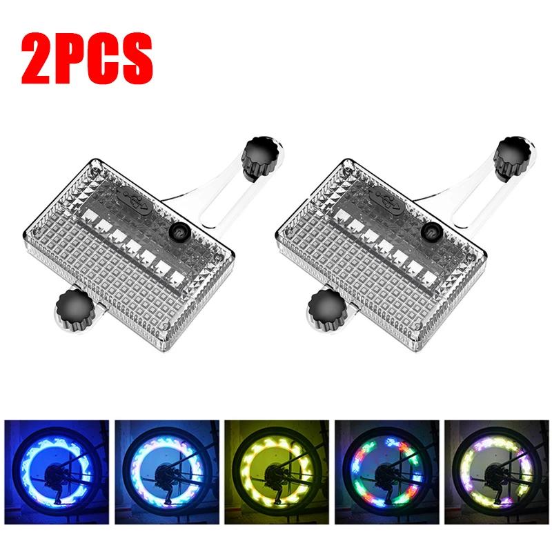 Solar Bike Wheel Light LED Spoke Flash Lamp for MTB Cycling Safety,RGB Neon Lantern for Outdoor Mountain Road Bicycle Tire