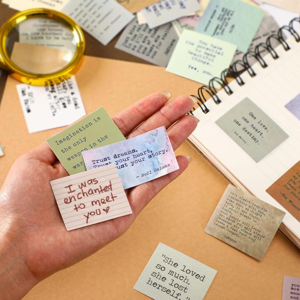 240 Pcs Motivational Quotes Stickers - Non-Repeating Motivational Vintage Journaling Stickers for Students, Teens, Adults