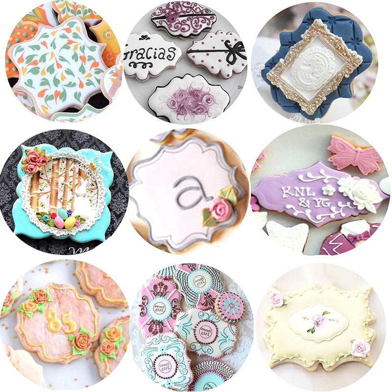 1 buc Vintage placă cadru Cookie Cutter Set Plastic biscuiți mucegai tort decorare instrumente Cookie mucegai