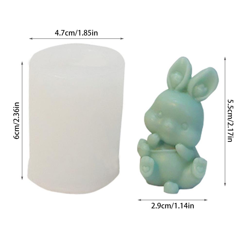 3D Sitting Rabbit Silicone Mold DIY Cute Bunny Candle Mold Making Handmade Soap Polymer Clay Plaster Epoxy Resin Mold Home Decor