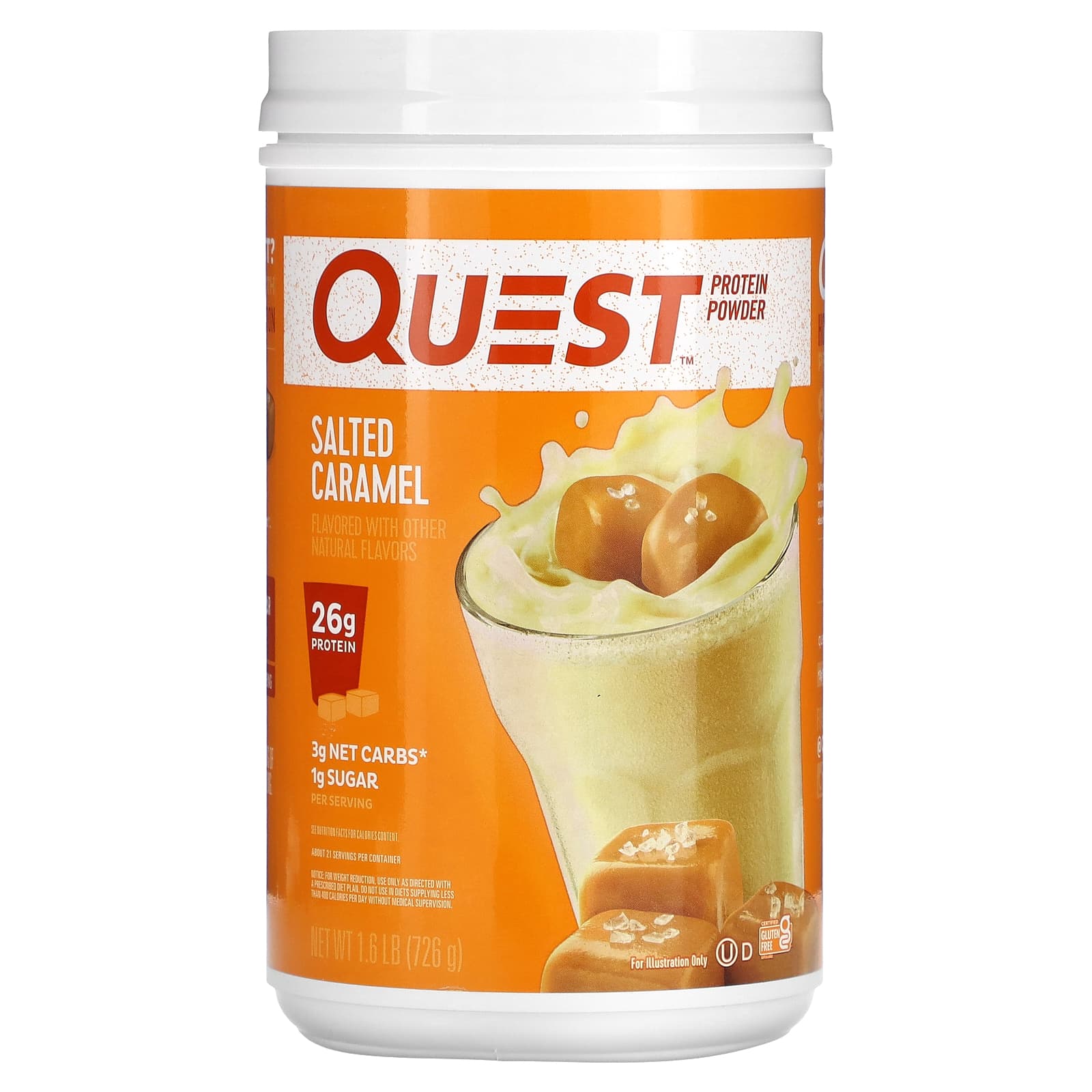 

Protein Powder, Salted Caramel, 726G (1.6Lb)
