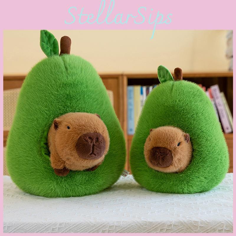 Adorable Capybara Avocado Plush Toy Cute Cuddly Rodent Stuffed Animal Gift For Girls