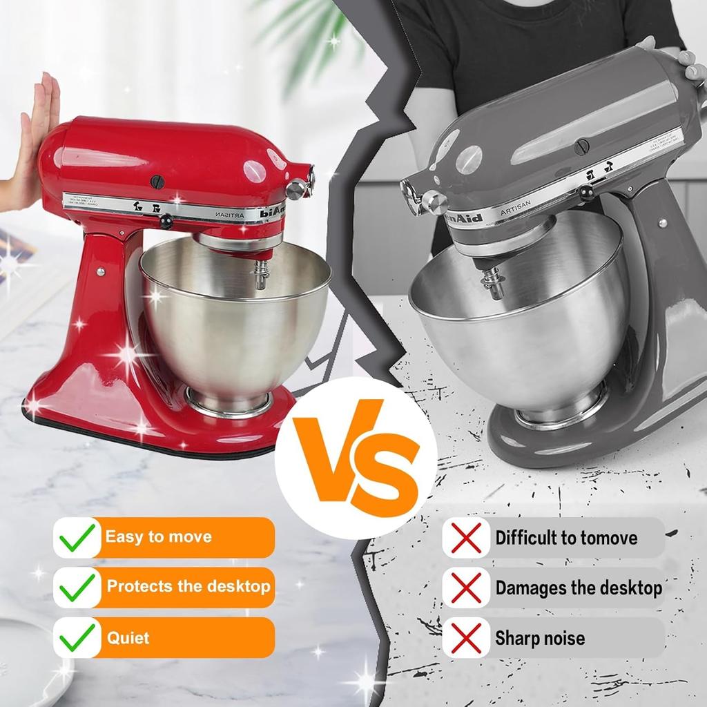 Mixer Sliding Mat Compatible with Kitchenaid 4.5-5 Quart Tilt-Head Stand Mixer, Slider Mat Compatible with 4.5 & 5 Quart Kitchenaid Mixer Accessories
