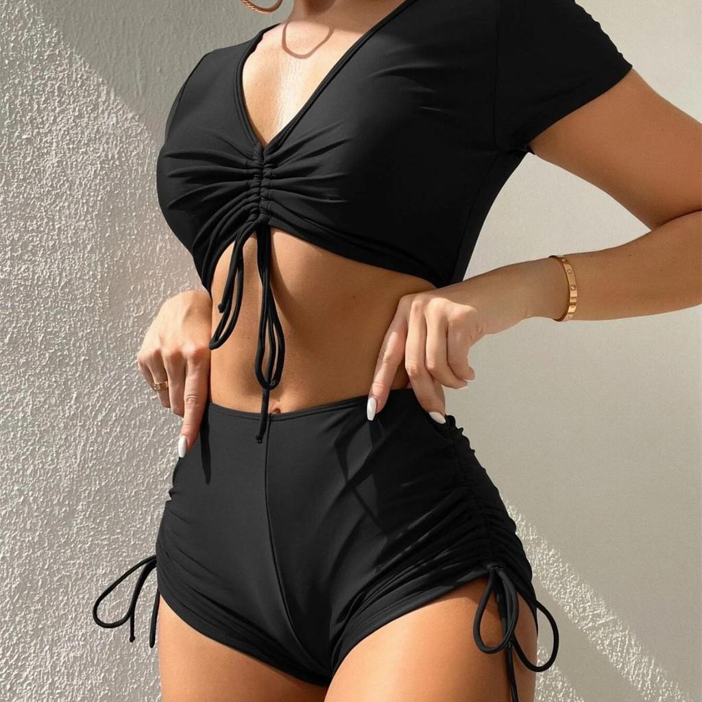 European & American Women's Sexy Tie-up Bow Fashion Beach Swimsuit Set