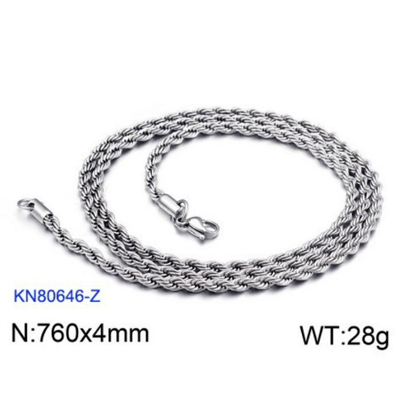 Minimalistischer Trend Dicke und dünne Schlüsselbeinkette Accessoires, Rock Hip Hop Stahlfarbe Herren- und Damen Titanstahl gedrehte Kette Halskette