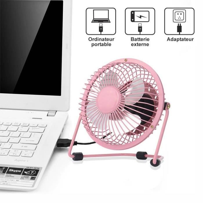 USB Fan - E.F.CONNECTION - Mini - 360° Rotation - Silent - Pink