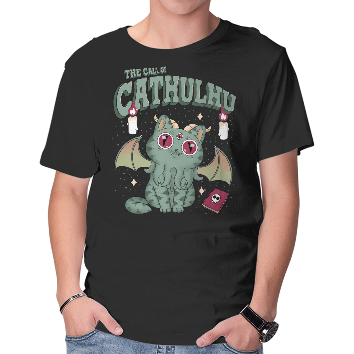 Unisex Crew Neck T-Shirt Summon Cathulhu Graphic Short Sleeve Casual Tee XXXL