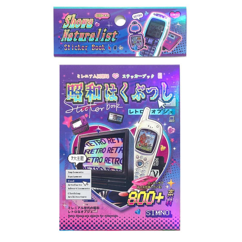 Retro 30 Pages Sticker Book Japanese Y2K Cartoon Diary Sticker DIY Gift Scrapbook Sticker Stationery Supplies