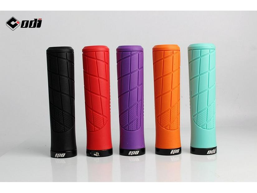 American ODI Anti-Slip Shock-Absorbing Lock-On Rubber Grips for Mountain, Fixed Gear, and Folding Bikes
