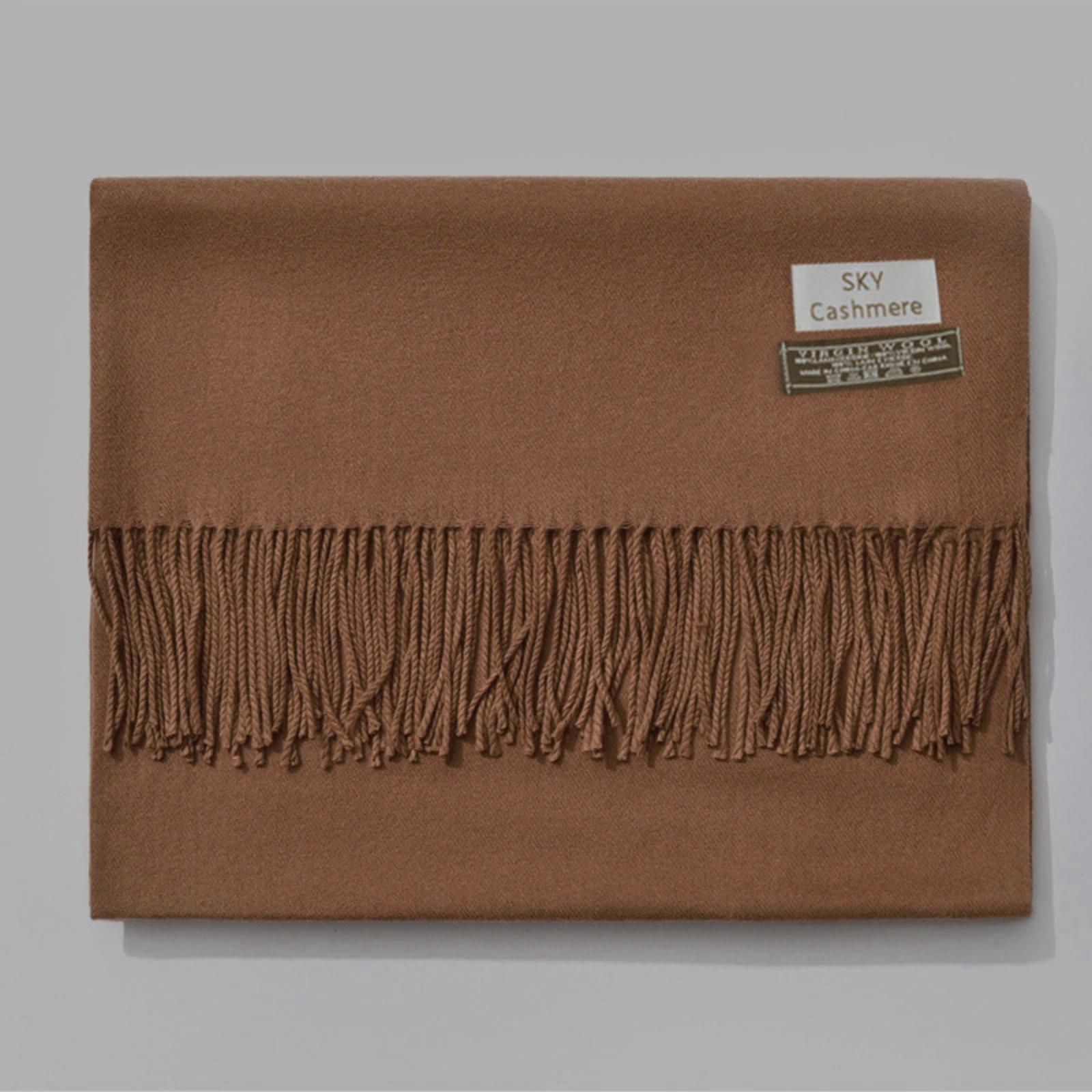 

Зимний кашемировый шарф с кисточками, шаль - многоцелевой, толстый, теплый, повязка на шею One Size