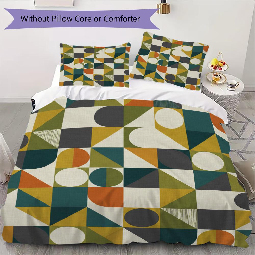 

Simple Geometry Pattern Bedding uilt Set uilt Cover Pillowcase Home Decoration Birthday Gift (1 * duvet cover + 2 * pillowcase without core)20 135x200cm