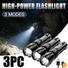 3/2/1PCS Strong Light Flashlight LED Telescopic Zoom Digital Display Outdoor Long Range Shooting Type C Charging 3-speed Portable