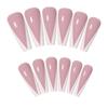 French Icy Nude White V-wearing Armor, Long Ballet Patch Nail Fake Finger Nail Art Nail Art Nail Art Nail Art