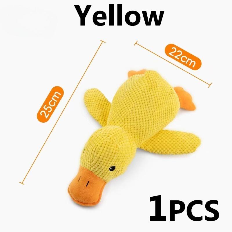 Jouets pour Chiens Canard Jaune pour Masticateurs Agressifs Chats Chiens Jouet à Mâcher qui Couine avec un Bruit de Coin-Coin Poupée en Peluche Interactive Jouet Accessoire pour Animaux