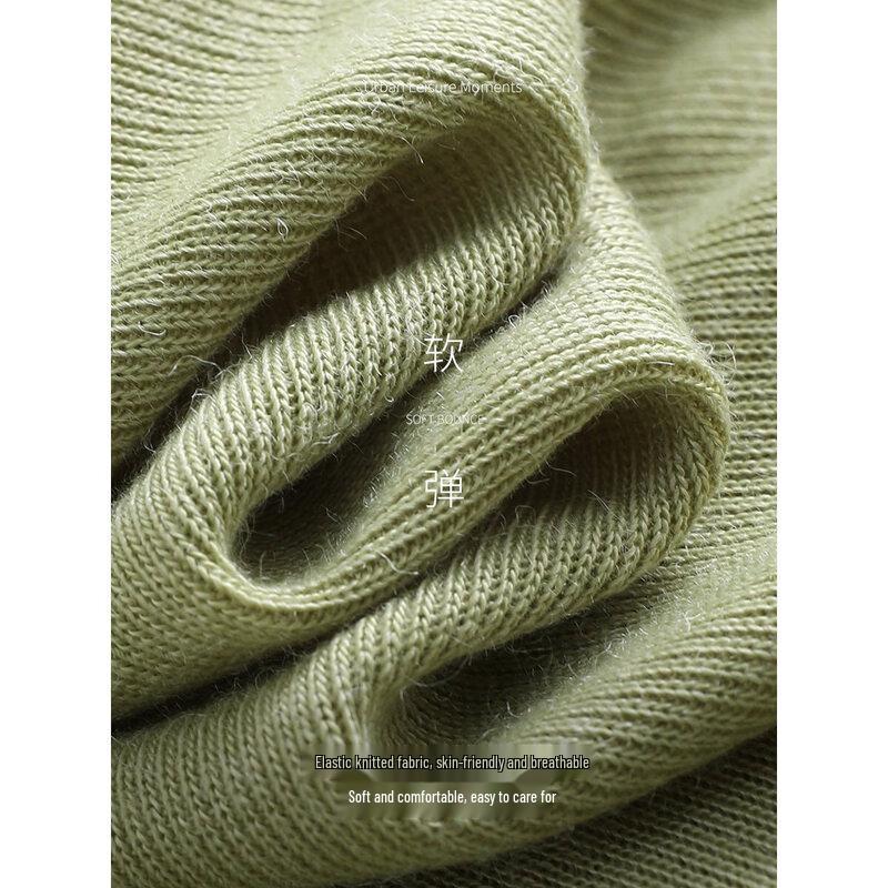 Damen quadratischer Ausschnitt elastisches Strick-Kurzarm-T-Shirt