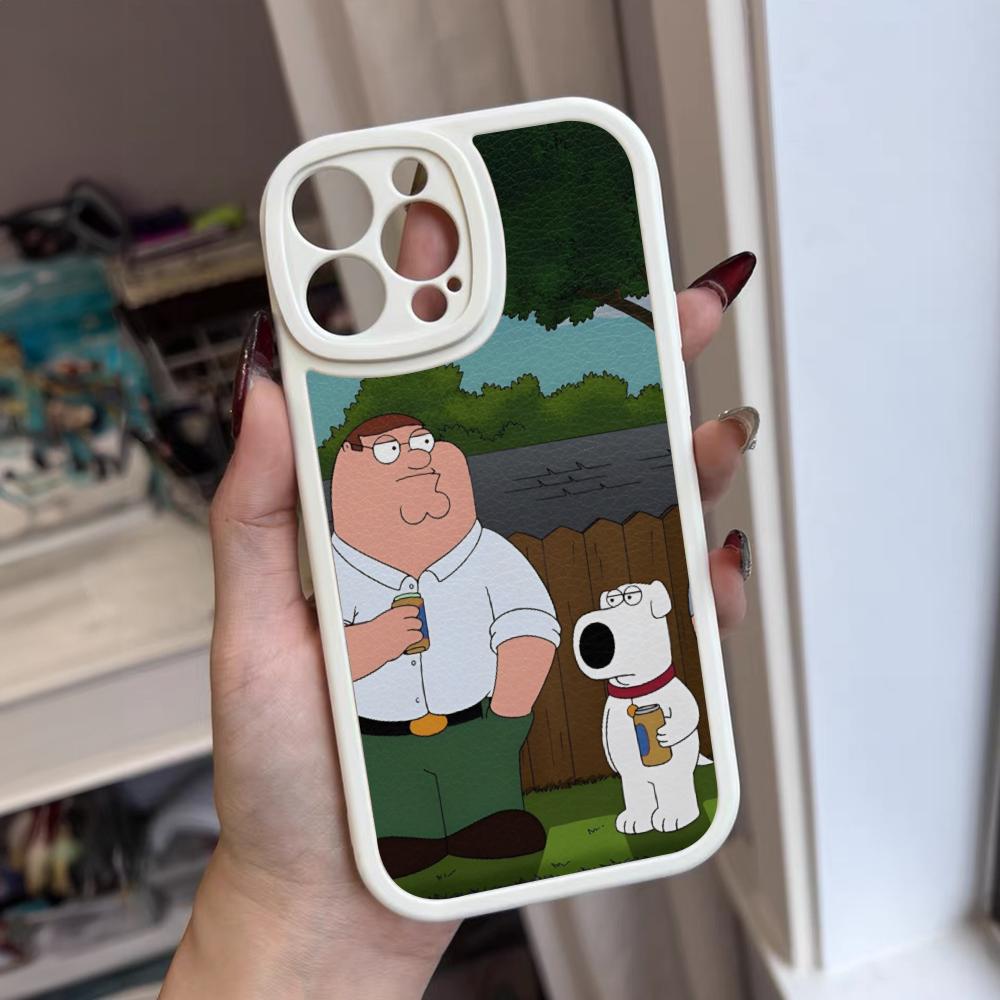 Family Peter Griffin Cartoon Phone Case For Iphone 16 15 14 12 13 Pro Max 11 Mini Xs Puls Lambskin Silicone Cover