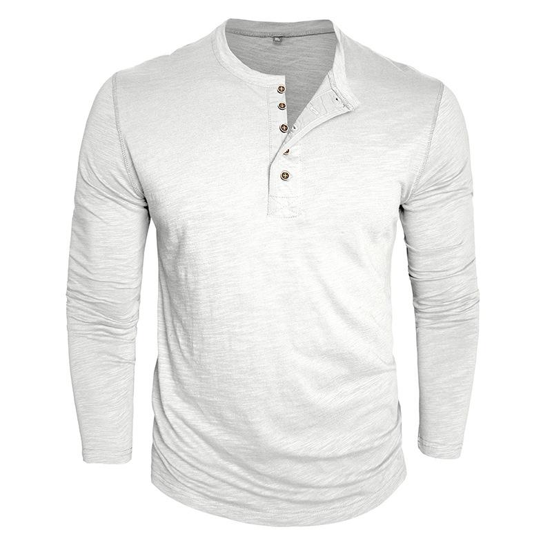 Men S Long Sleeve Henley Shirt Bamboo Cotton Button T Shirt Basic Top