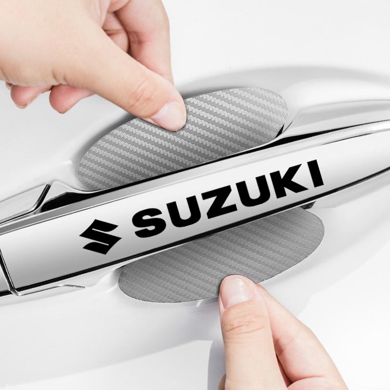 8pc Car Door Sticker Carbon Fiber Scratches Auto Handle Protection Film For Suzuki Jimny GW250 Samurai Vitara Swift Baleno SX4 Ignis Alto Splash Swace