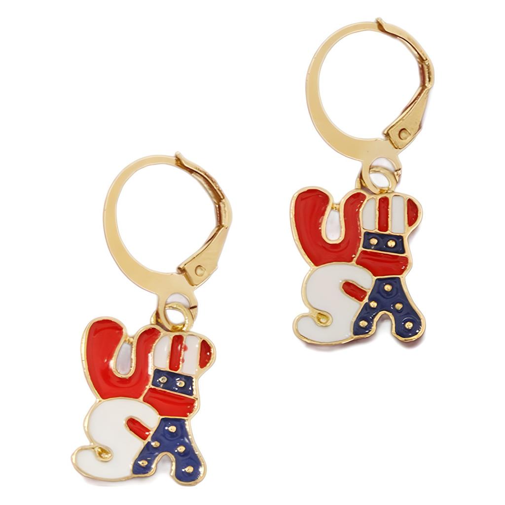 USA Flag Ice Cream Star Apple Flag Earrings Jewelry Five-piece Set