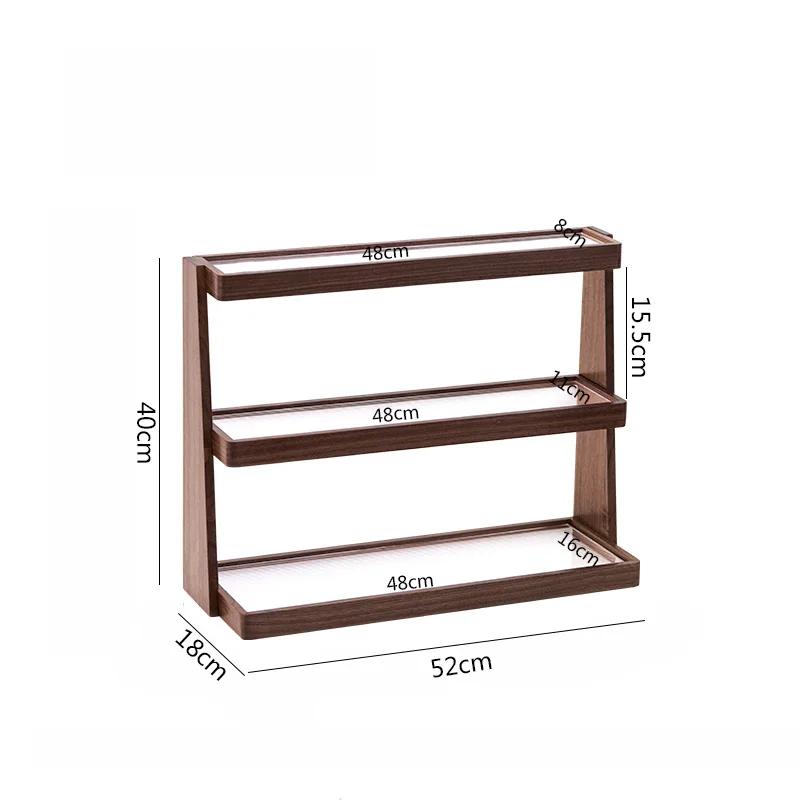 Multi Layer Storage Rack Wooden Acrylic Storage Tray Cup Storage Shelf Display Rack Decorative Rack Kitchen Storages Container