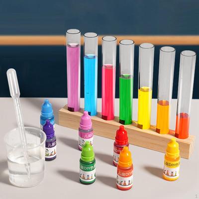 Chemie Wissenschaftskit, Buntes Reagenzglas Farbspielzeug, Wissenschaftlicher Halter Drei Grundfarben