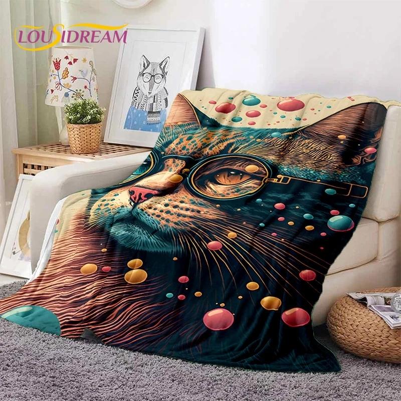 Persian Cat,Cute Calico Cat,Ragdoll Cartoon Soft Flannel Blanket for Beds Bedroom Sofa Picnic,Throw Blanket for Outdoors Leisure