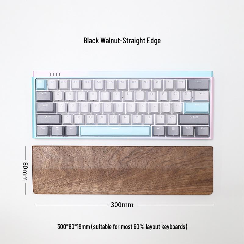 Black Walnut Solid Wood Keyboard & Mouse Wrist Rest Pad