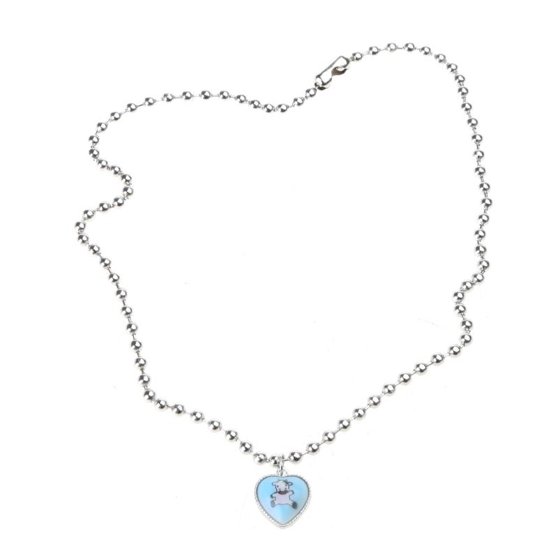 

Colorful Butterfly Rabbit Collar Chain Cute Heart Pendant Necklace for Girls Sweet Heart Clavicle Chain Jewelry Women 1